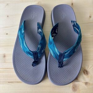 Men’s Chaco Size 11 Playa Pro Loop Hiking Flip Flops- Blue, Grey, White  Sandals